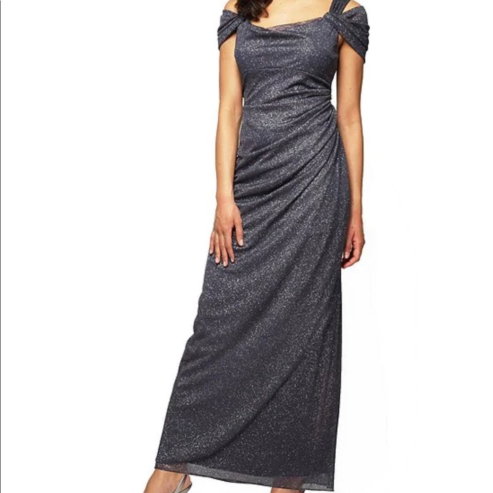 Alexa evening gown. Smoke-shimmer